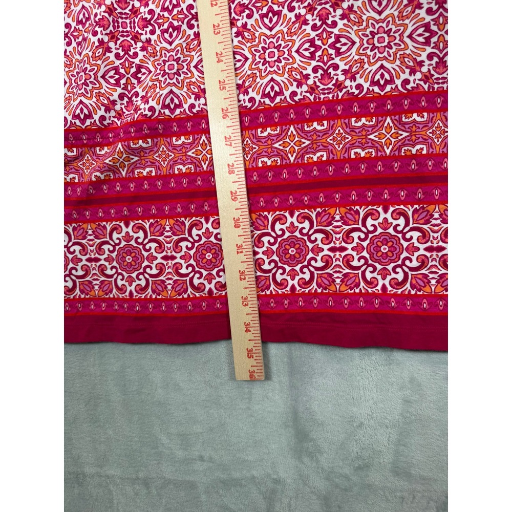 Lands End Two Swim Tunic Tops 1X XL Pink Orange Geometric Floral Pool Beach - Picture 8 of 16